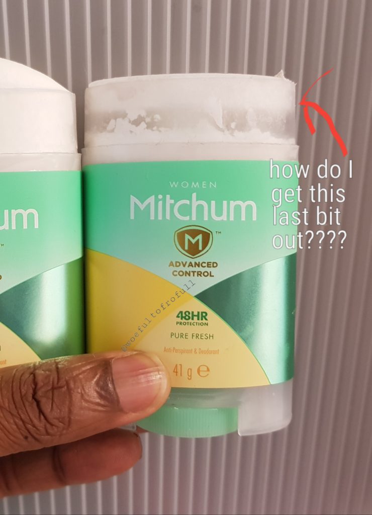 mitchum deodorant getting the last bit out