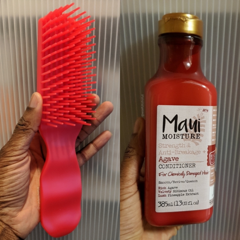 felicia leatherwood brush with the best maui moisture agave conditioner